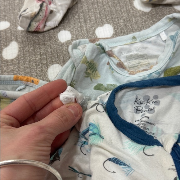 Lot of 4 Fishing footies bamboo onesie print baby boy zippy short sleeve bait - Picture 2 of 10